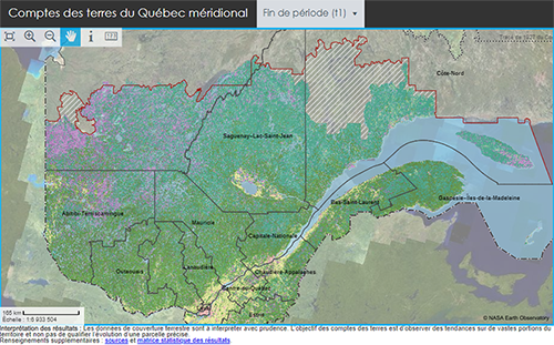 Carte interactive des comptes des terres du Québec méridional