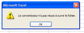 Erreur Excel
